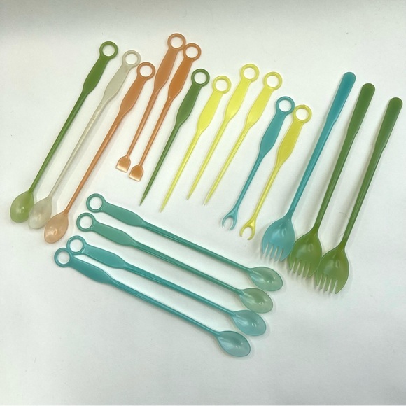 Tupperware Dining Vintage Tupperware Pastel Appetizer Spoons Picks
